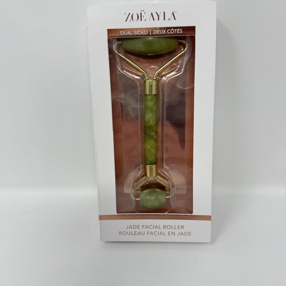 Zoe‎ Ayla Jade Facial Roller Dual Sided Green Face Massager Wrinkles Puffiness